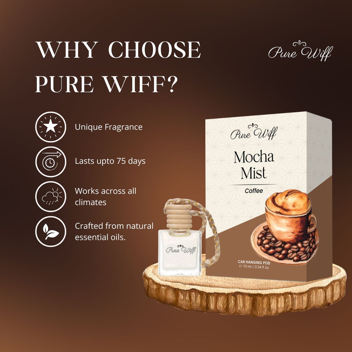 Mocha Mist | Dual Mode Car AC Vent Air Fragrance